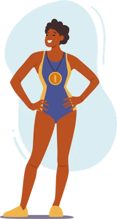 Swimmer win competition  Illustration