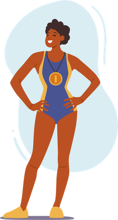 Swimmer win competition  Illustration