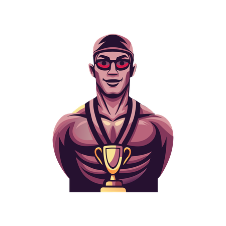 Swimming Champion  Illustration