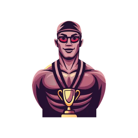 Swimming Champion  Illustration