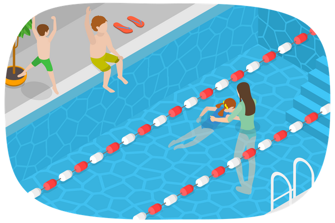 Swimming Classes  Illustration