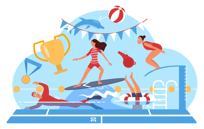 Swimming Coach  Illustration