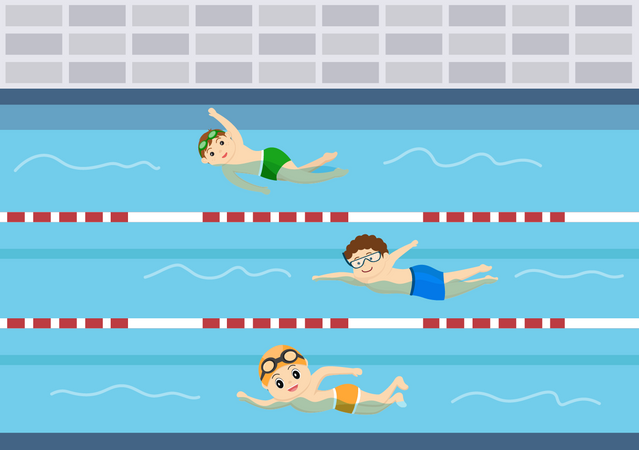 Swimming competition Illustration