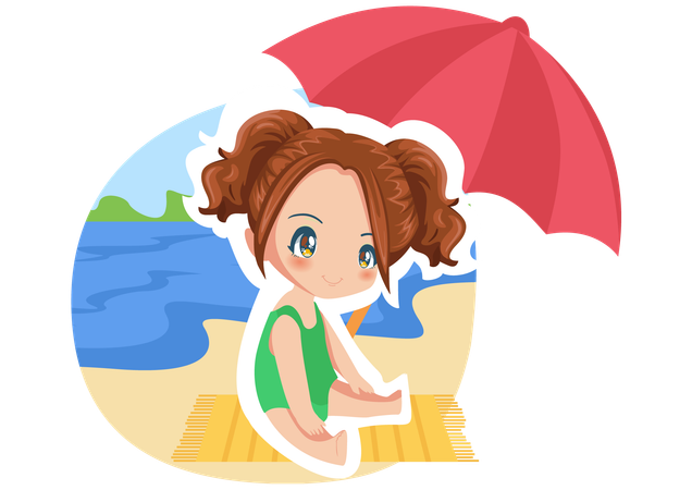 Swimming Girl  Illustration