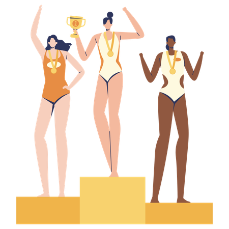 Swimming Medal Ceremony  Illustration