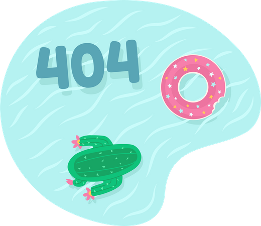 404 Swimming pool inflatables vector empty state  Illustration