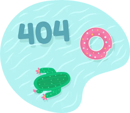 404 Swimming pool inflatables vector empty state  Illustration