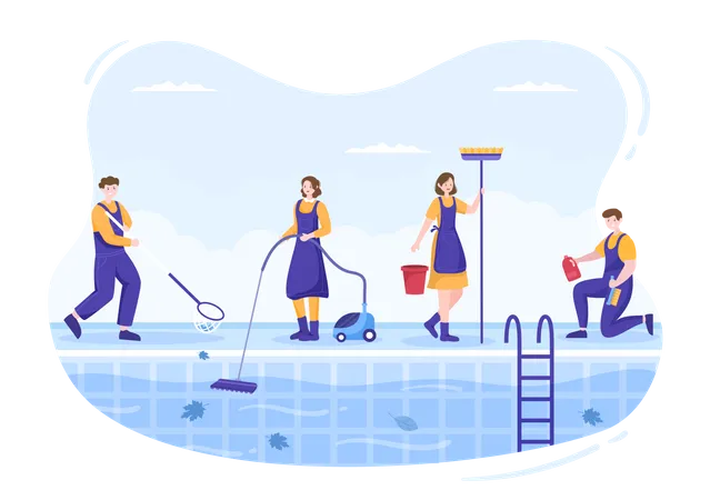Swimming Pool Service  Illustration