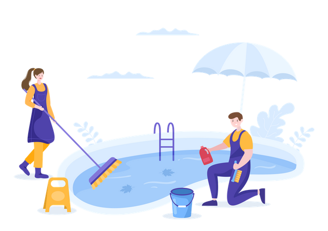 Swimming Pool Service  Illustration