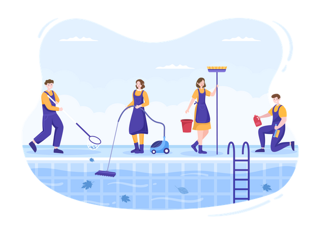 Swimming Pool Service  Illustration