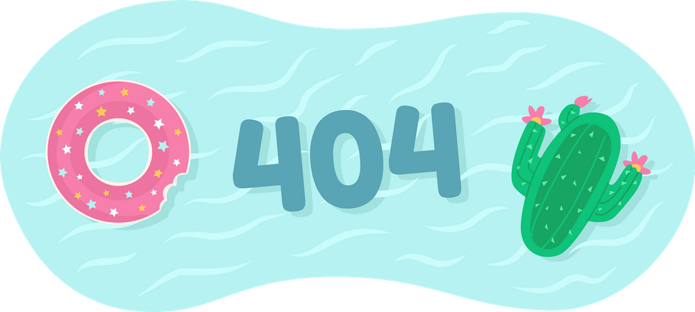 404 파티 벡터 빈 상태를 위한 수영 링  일러스트레이션