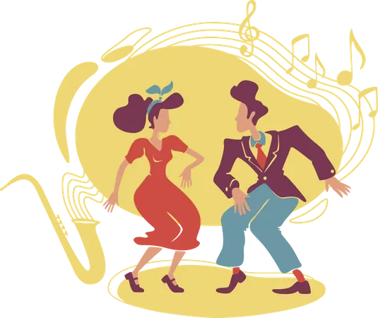 Swing jazz party Illustration