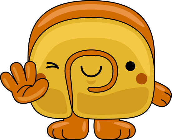 Swiss Roll Mascot saying hello  Illustration