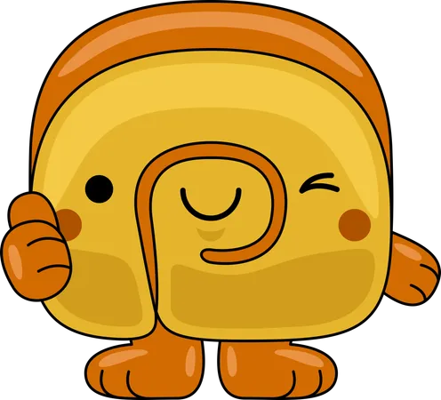 Swiss Roll Mascot showing thumbs up  Illustration