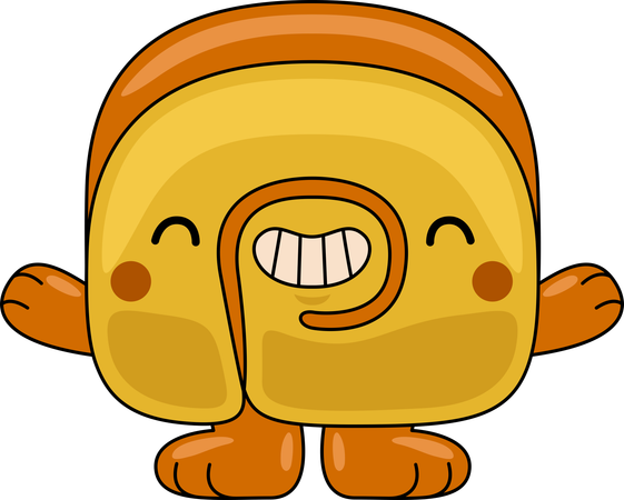 Swiss Roll Mascot with wide open arms  Illustration