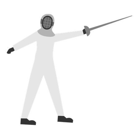 Swordplay fencing scene  Illustration