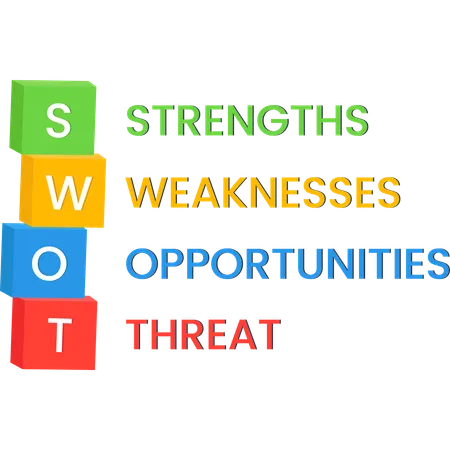 SWOT 분석 차트  일러스트레이션