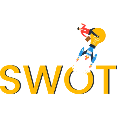 SWOT 분석 로켓 발사  일러스트레이션