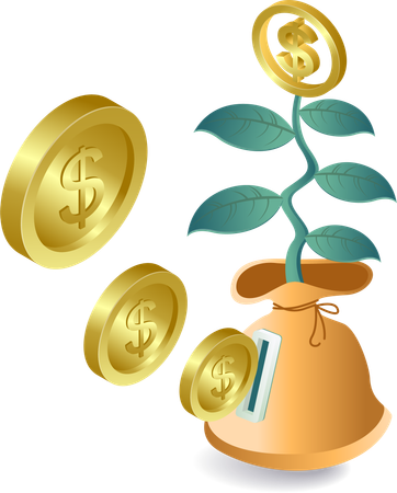 Symbol of business financial growth  Illustration