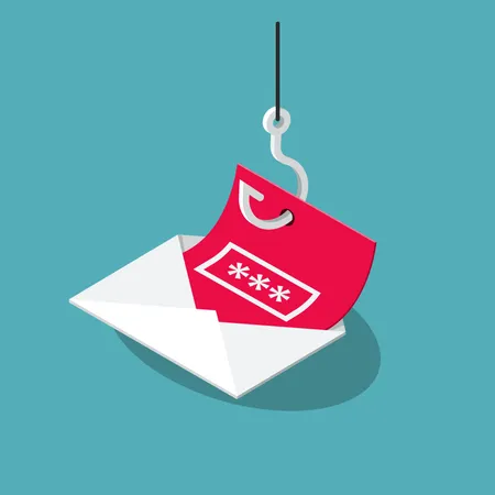 Symbole d'attaque de phishing par courrier électronique  Illustration