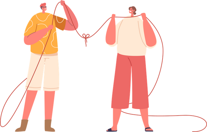 Symbolizing Strength Of Their Social Ties  Illustration