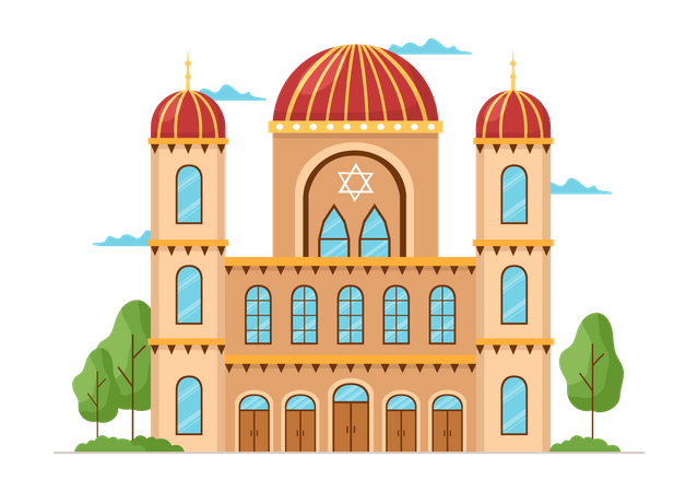 Synagogengebäude  Illustration