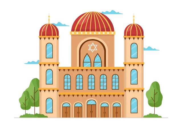 Synagogengebäude  Illustration