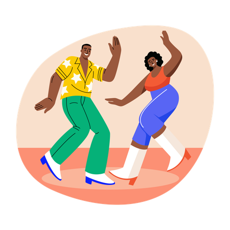Synchronisiertes Duo auf der Bühne  Illustration