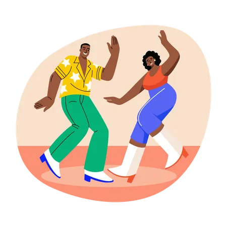 Synchronisiertes Duo auf der Bühne  Illustration