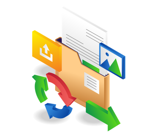 Synchronizing folder data  Illustration