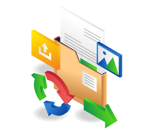 Synchronizing folder data  Illustration