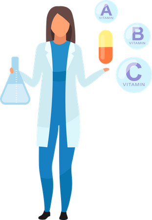 Synthetic vitamins consumption  Illustration