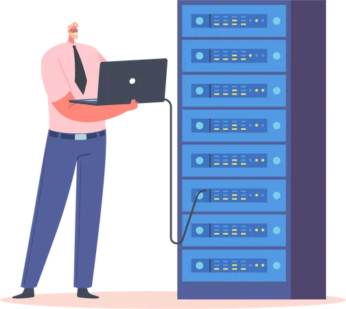System Administrator  Up keeping, Administration, Configuration of Computer  Illustration