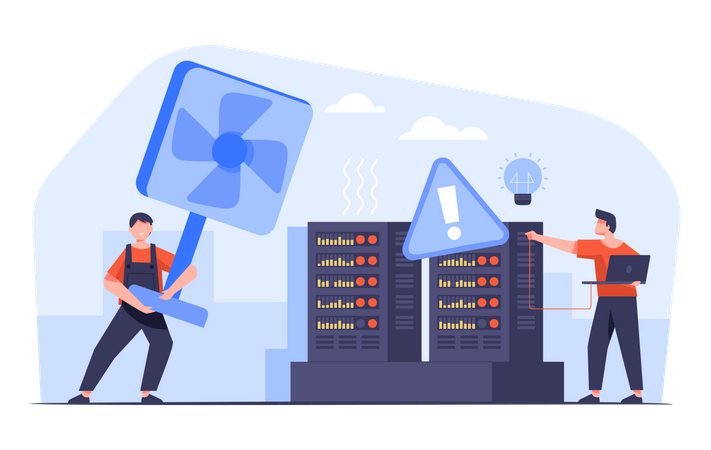System critical failure alert system message  Illustration