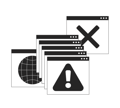 System error alert popups  Illustration