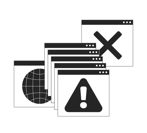 System error alert popups  Illustration