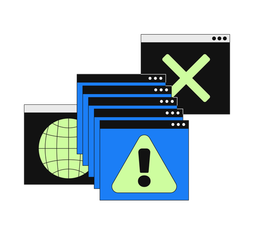 System error alert popups  Illustration