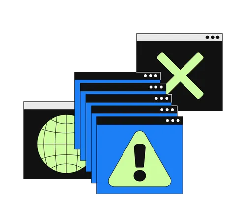 System error alert popups  Illustration