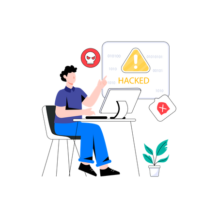 System Hacked  Illustration