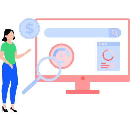 System professional is looking at the speed of the monitor  Illustration