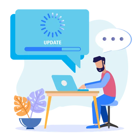 Illustration Vector Graphic Cartoon Character Of System Update Illustration