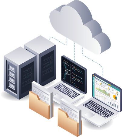 Système d'analyse de données de serveur cloud  Illustration