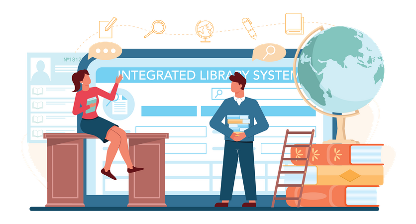 Système de bibliothèque en ligne  Illustration