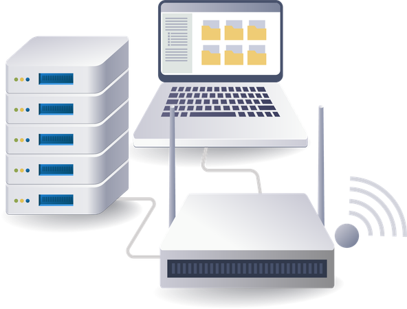 Système de partage de données pour serveur de réseau informatique  Illustration