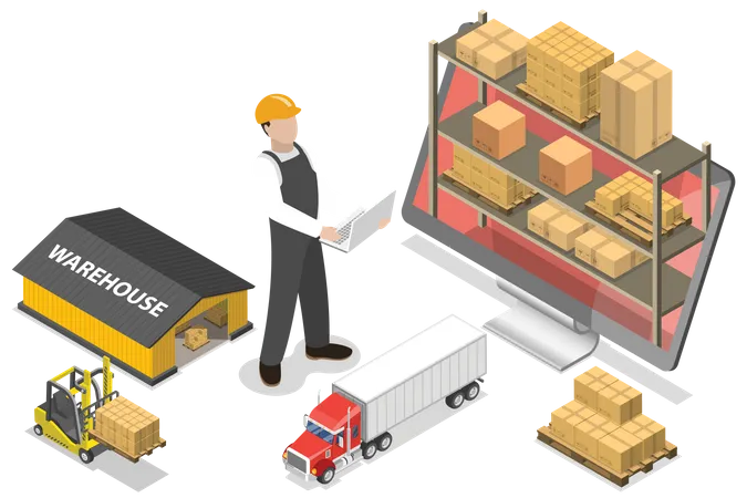 Système de gestion d'entrepôt  Illustration