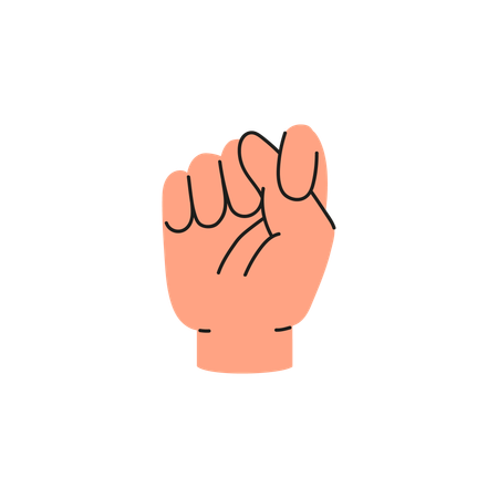 T letter sign language  Illustration