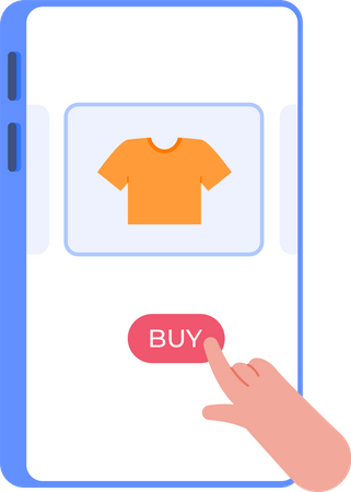 Kaufen Sie T-Shirts online über die mobile App  Illustration