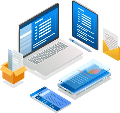 Tabla de datos de la aplicación de prueba  Ilustración