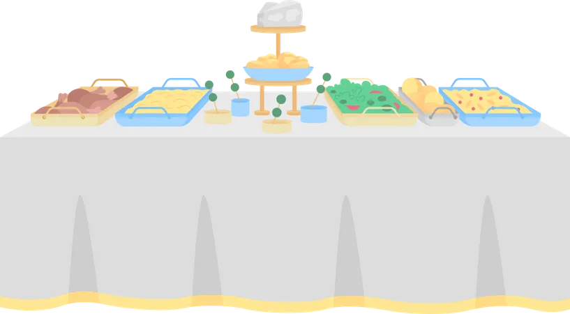 Table buffet pour réception de mariage  Illustration