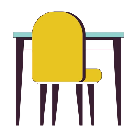Table Chair Flat Line Color Isolated Vector Object Seating Furniture Contemporary Office Seating Editable Clip Art Image On White Background Simple Outline Cartoon Spot Illustration For Web Design Illustration
